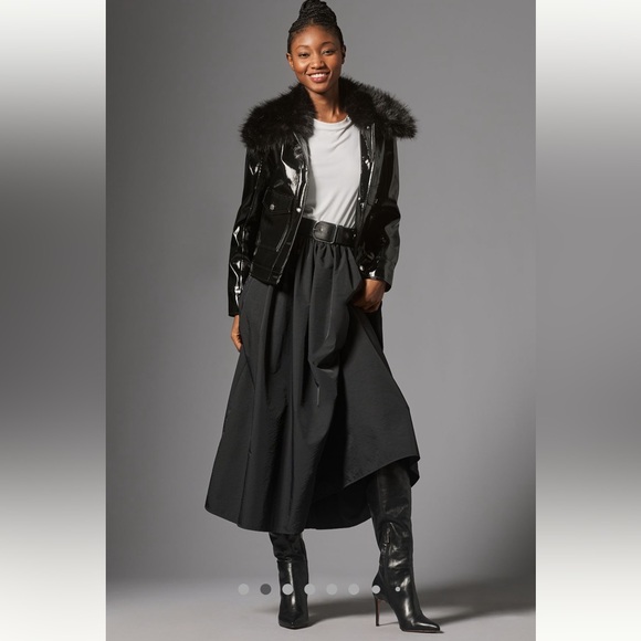 Anthropologie NWT Maeve Faux Leather Furry
Collar Jacket size XXS. - Picture 2 of 16